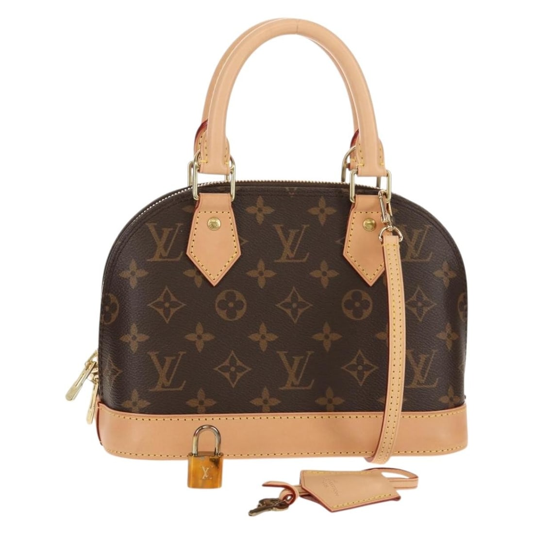 LOUIS VUITTON Monogram Alma BB Hand Bag M53152 with Accessories: LOUIS VUITTON Monogram Alma BB Hand Bag M53152 with Accessories This stylish LOUIS VUITTON Monogram Alma BB Hand Bag is a quintessential accessory for any fashion-forward individual. Crafted in France