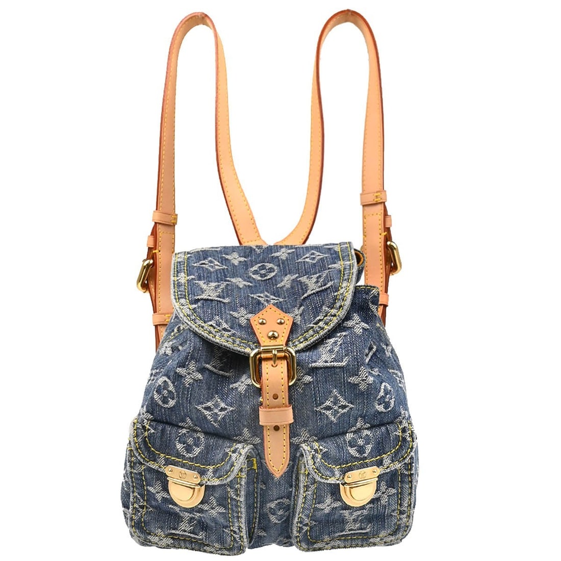 Louis Vuitton Blue Monogram Denim Sac a Dos PM Backpack M95057: Louis Vuitton Blue Monogram Denim Sac a Dos PM Backpack M95057 The Louis Vuitton Monogram Denim Sac a Dos PM Backpack combines style and functionality, crafted from high-quality blue denim. It feature
