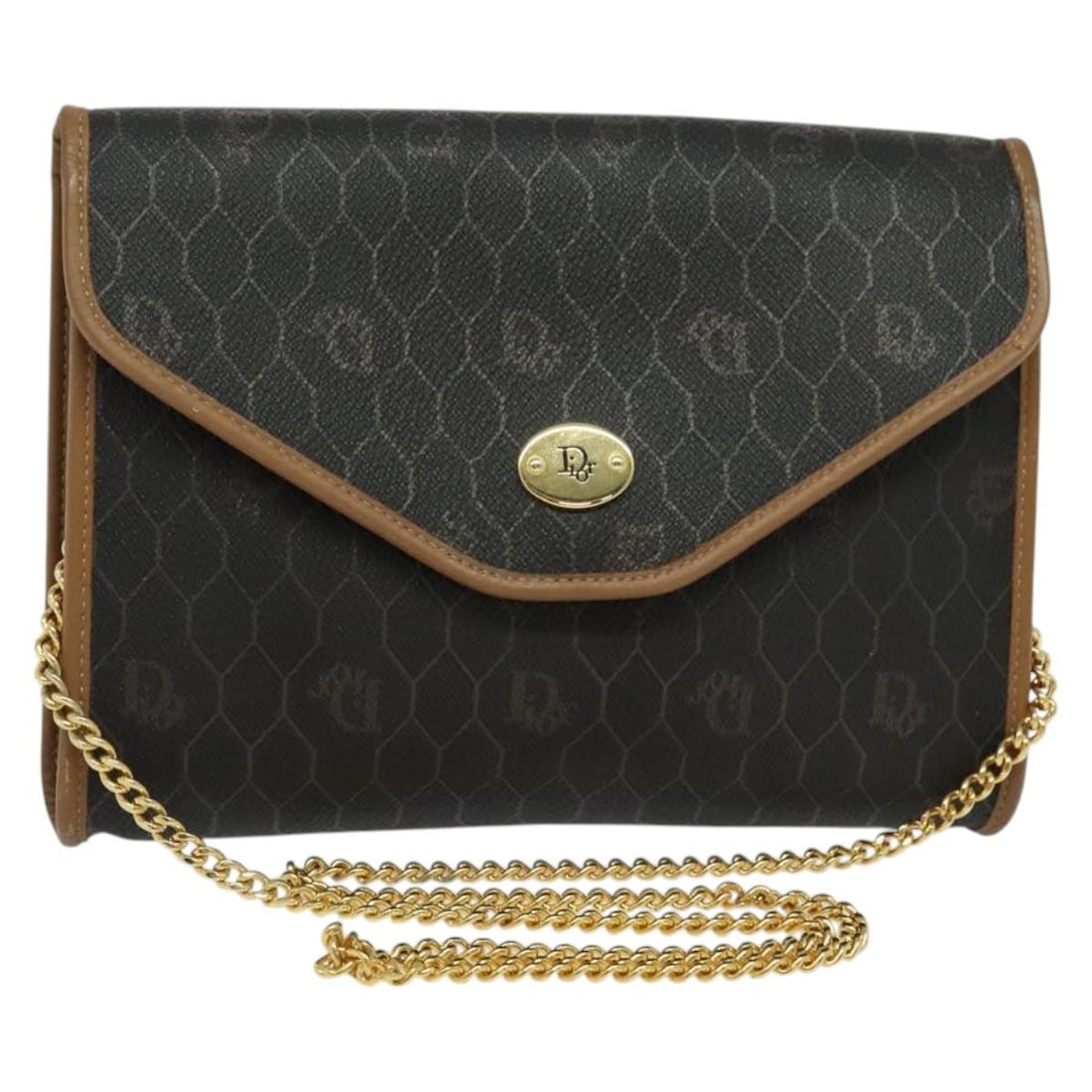 Vintage Black Honeycomb Flap Shoulder Bag by Christian Dior: Vintage Black Honeycomb Flap Shoulder Bag by Christian Dior This pre-owned Christian Dior vintage Honeycomb flap crossbody bag features a black design with a shoulder strap. It shows minor signs of us