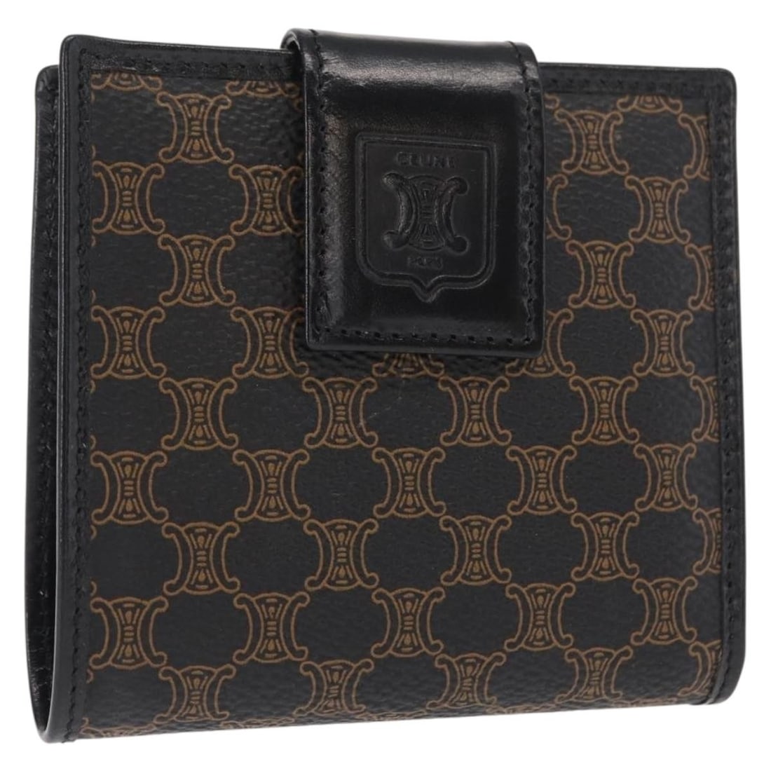 CELINE Macadam Canvas Wallet Black PVC Leather Authentic 148550V: CELINE Macadam Canvas Wallet Black PVC Leather Authentic 148550V This authentic CELINE Macadam Canvas Wallet combines luxury and practicality, crafted from durable PVC leather in a classic black color