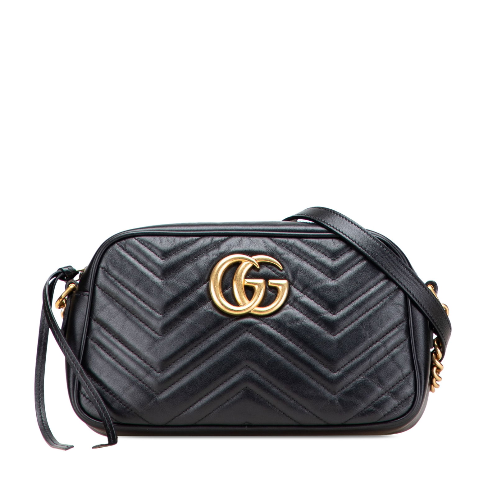 Gucci Small GG Marmont Black Leather Crossbody Bag (1 of 13)