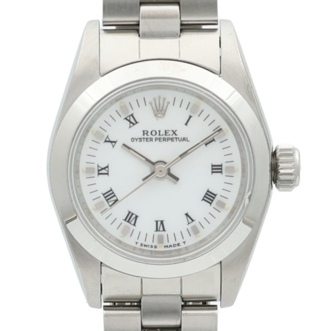 ROLEX Oyster Perpetual 26 Automatic Stainless Steel White Dial Watch: ROLEX Oyster Perpetual 26 Automatic Stainless Steel White Dial Watch This ROLEX Oyster Perpetual 26 (Model 67180) is a classic wristwatch that combines elegance with functionality. Crafted from high-q