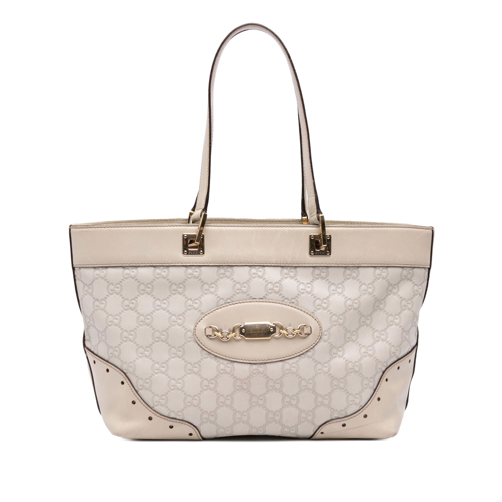 Gucci Small Guccissima Punch Tote Brown Leather Handbag: Gucci Small Guccissima Punch Tote Brown Leather Handbag The Small Guccissima Punch Tote by Gucci is a stylish and functional handbag crafted from embossed leather. This tote features flat leather hand