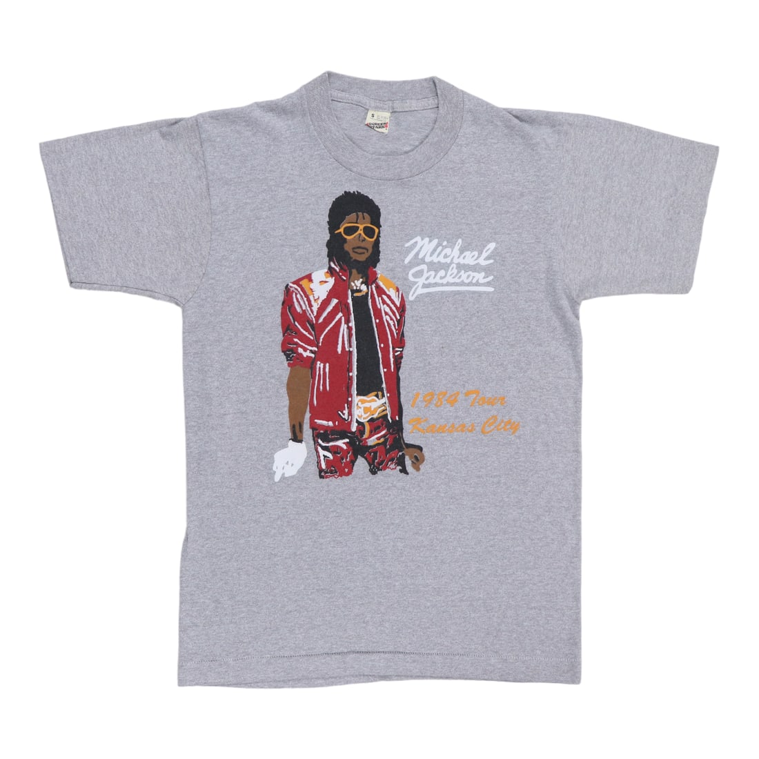 Vintage 1984 Michael Jackson Kansas City Tour Shirt Gray: Vintage 1984 Michael Jackson Kansas City Tour Shirt Gray Celebrate the iconic legacy of Michael Jackson with this original vintage 1984 Kansas City Tour Shirt. A true collector's piece, this shirt is
