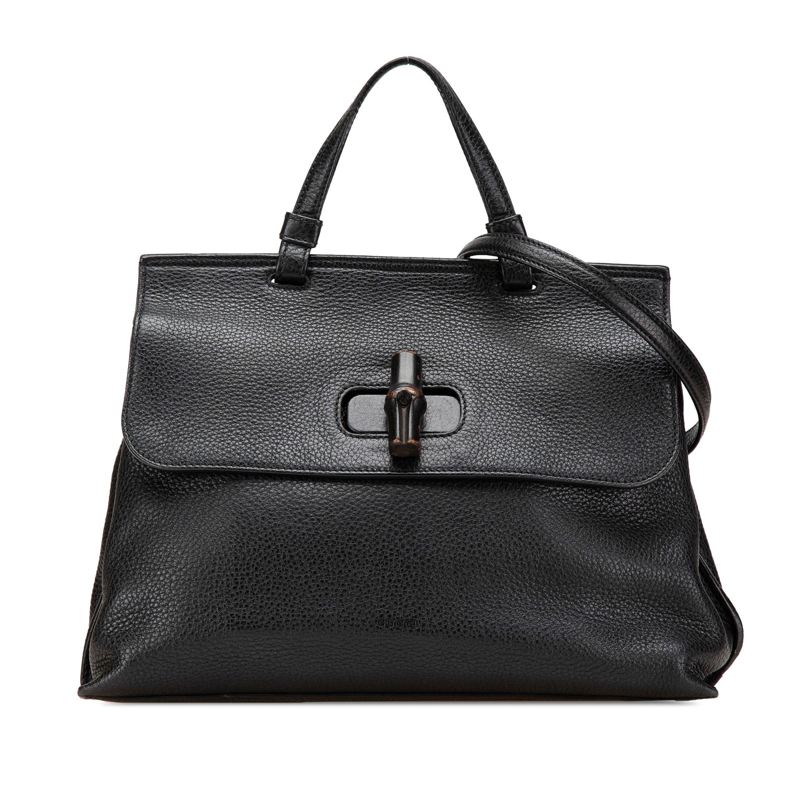 Gucci Medium Bamboo Daily Satchel Black Leather with Twist Lock: Gucci Medium Bamboo Daily Satchel Black Leather with Twist Lock The Gucci Medium Leather Bamboo Daily Satchel is a sophisticated accessory crafted from high-quality leather. This stylish satchel featu
