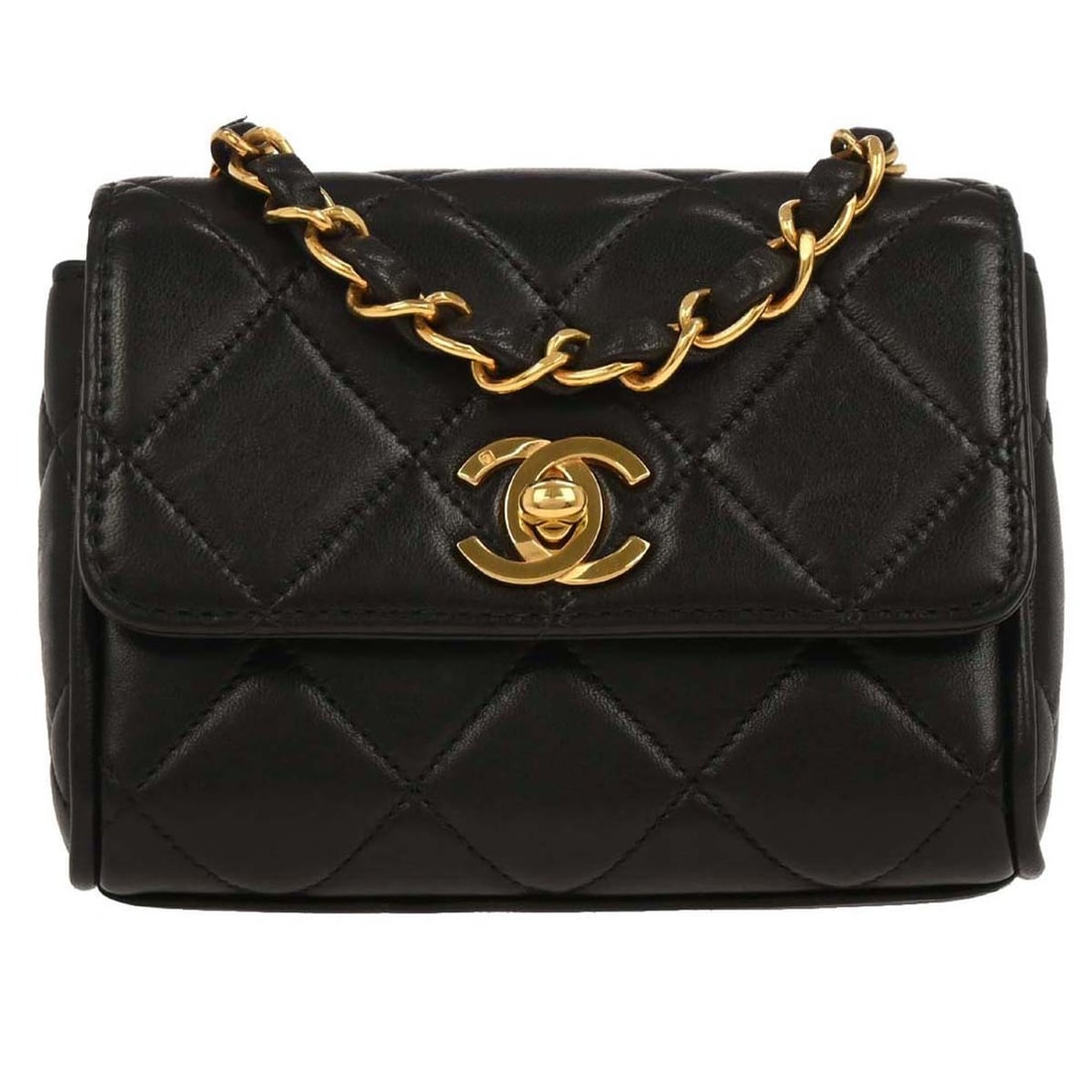 Chanel Black Lambskin Mini Crossbody Shoulder Bag Classic Flap (1 of 10)