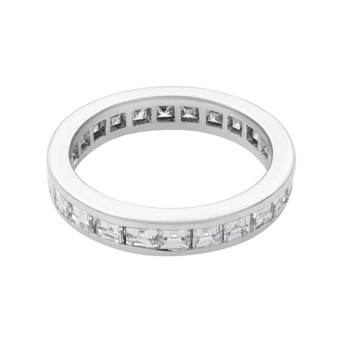 Rachel Koen 14K White Gold Channel Set Diamond Eternity Band 1.25cttw Size 6: Rachel Koen 14K White Gold Channel Set Diamond Eternity Band 1.25cttw Size 6 This exquisite Rachel Koen Channel Square Diamond Eternity Band is crafted from luxurious 14K white gold, showcasing a time