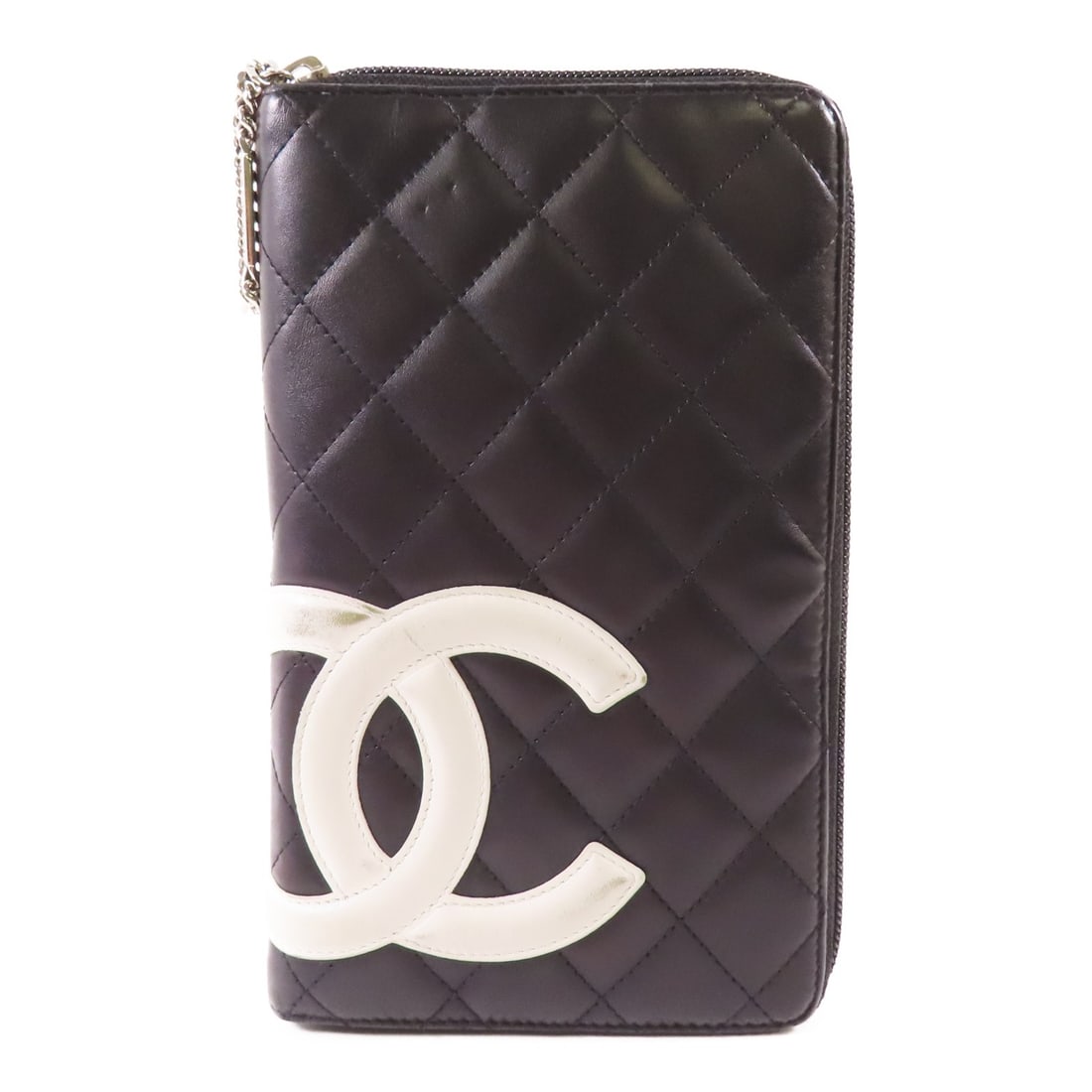 CHANEL Cambon Zipper Wallet Black Calfskin Leather SHW (1 of 18)