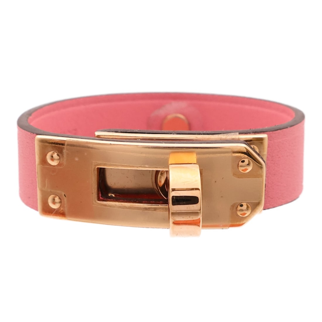Kelly Gloves Charm in Pink Calfskin Leather with Gold Hardware by Hermes (1 of 11)