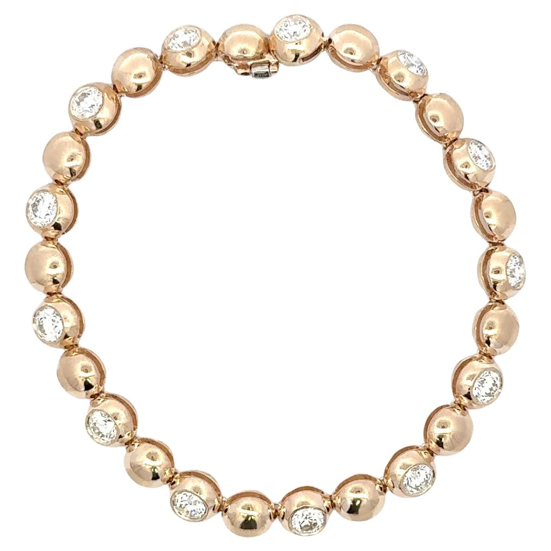 Harbor Diamonds 14K Yellow Gold 4.08ct Diamond Dome Tennis Bracelet (1 of 9)