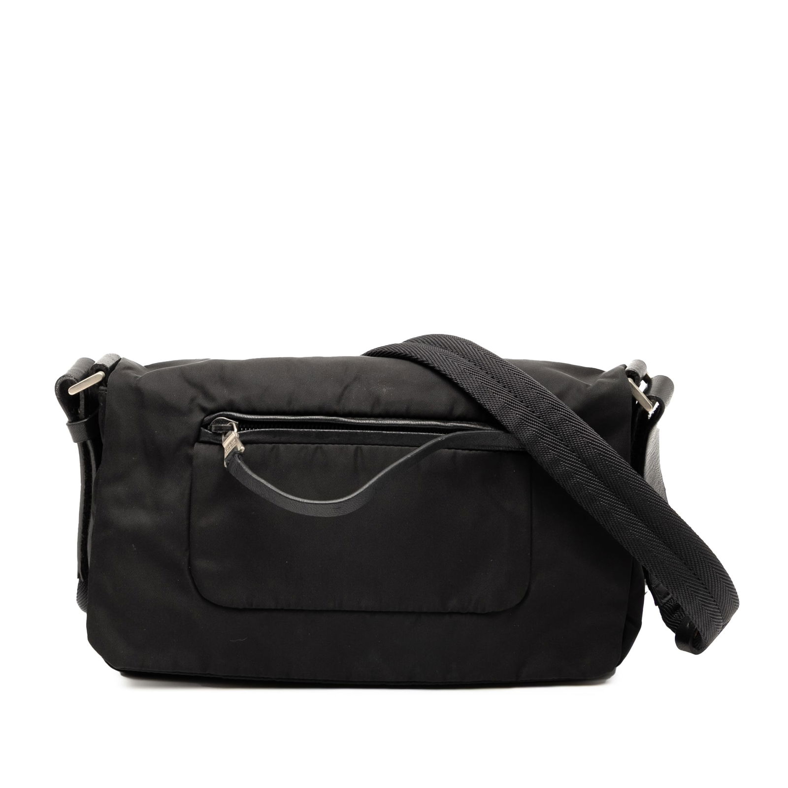Prada Tessuto Black Nylon Shoulder Bag with Zip Pockets (1 of 6)