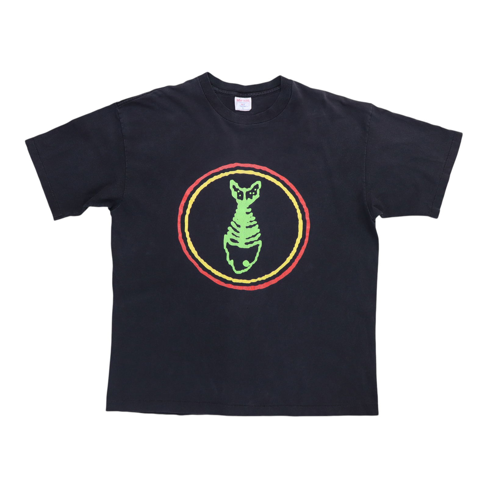 Vintage 1990s Fishbone Black Cotton Shirt with Graphics (1 of 6)