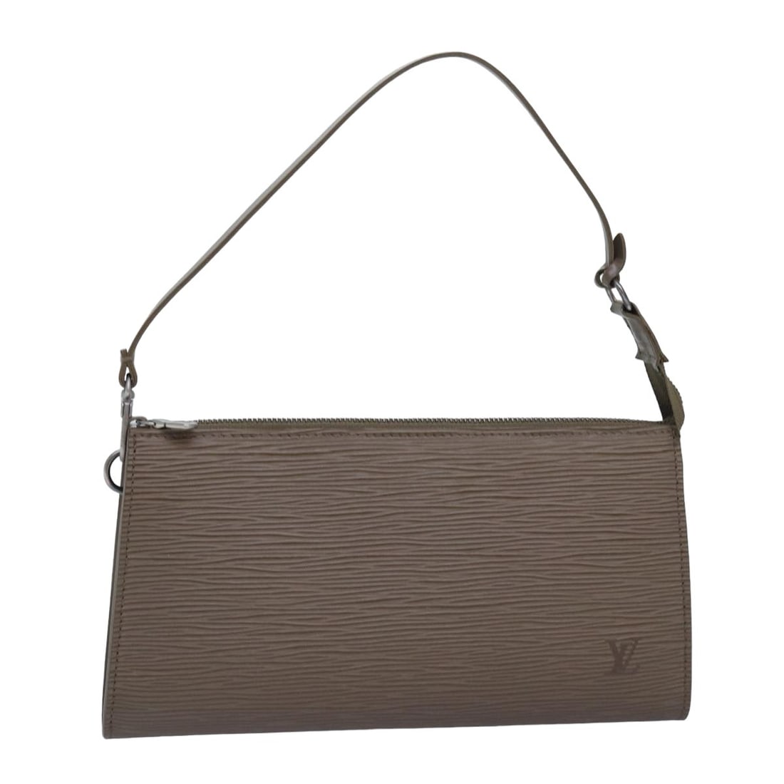 Pochette Accessoires Gray Shoulder Bag by Louis Vuitton: Pochette Accessoires Gray Shoulder Bag by Louis Vuitton This is a Louis Vuitton Pochette Accessoires bag in gray, designed for women. The bag is in very good condition with slight rubbing on the outer