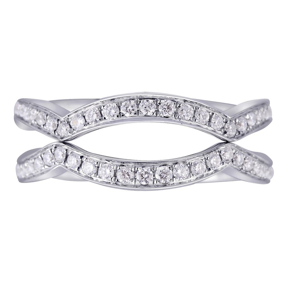 Rachel Koen 18K White Gold Twist Diamond Ring 0.35ct Size 6.5: Rachel Koen 18K White Gold Twist Diamond Ring 0.35ct Size 6.5 This stunning Rachel Koen Twist Pave Diamond Ring is crafted from luxurious 18K white gold and features a unique twist design adorned with
