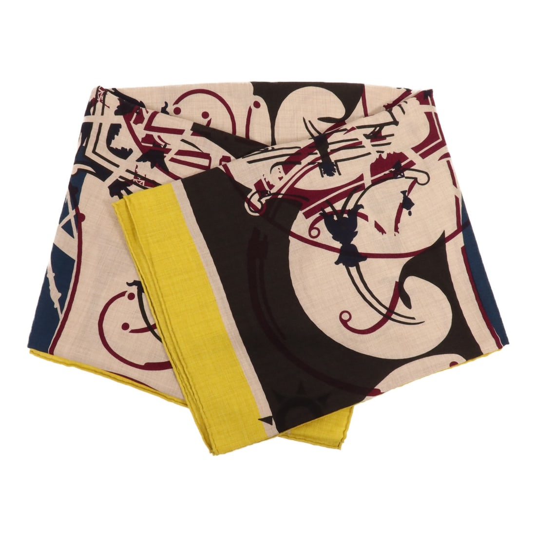 HERMES Multicolor Cashmere Silk Scarf Made in France (1 of 9)