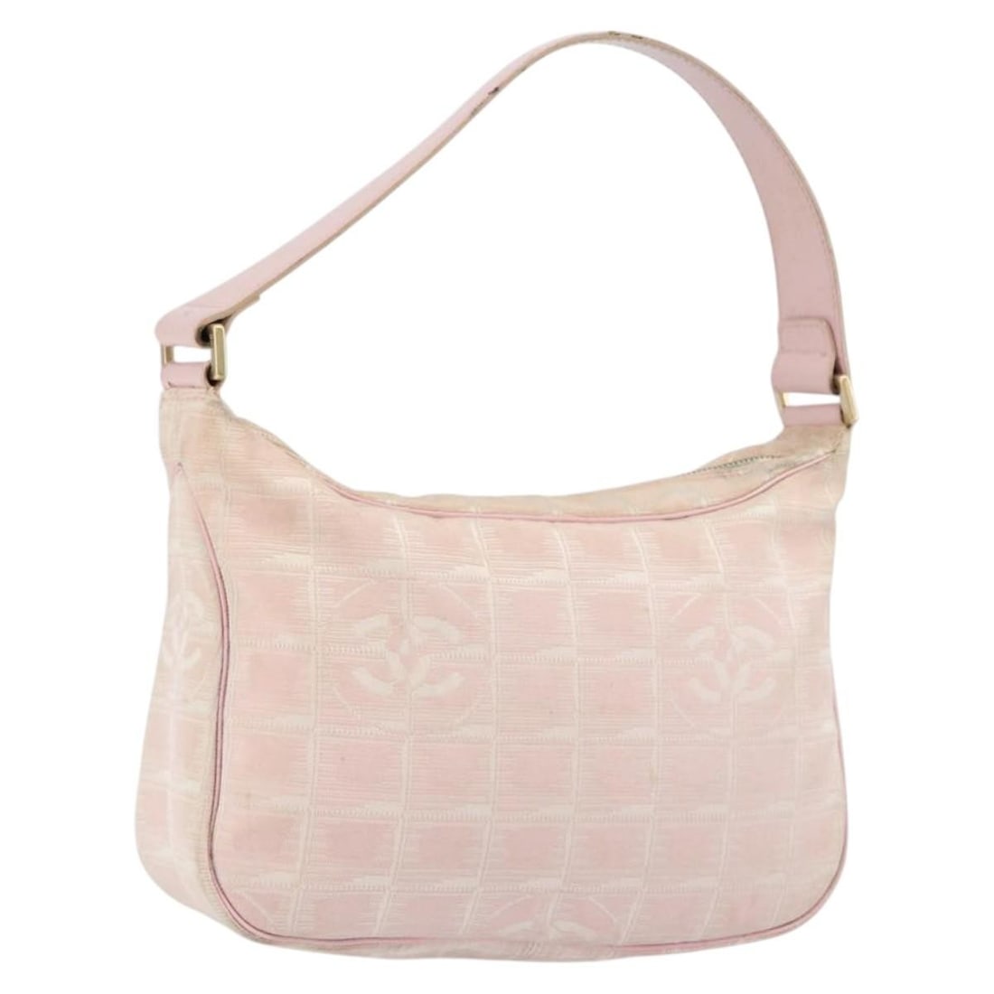 Pink Chanel Travel Line Shoulder Bag with Zip Closure (1 of 1)