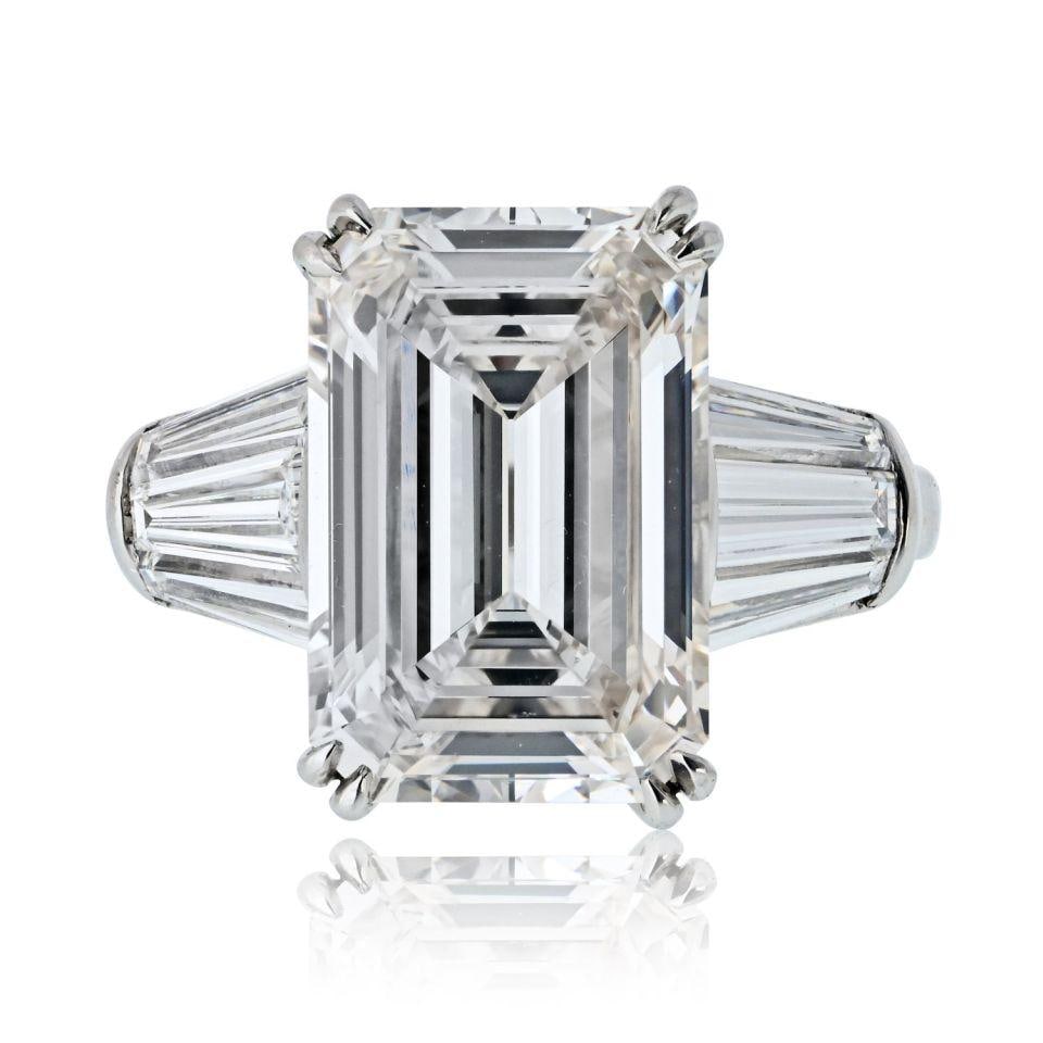 5.8ct GIA Certified Emerald Cut Diamond Engagement Ring in Platinum (1 of 4)