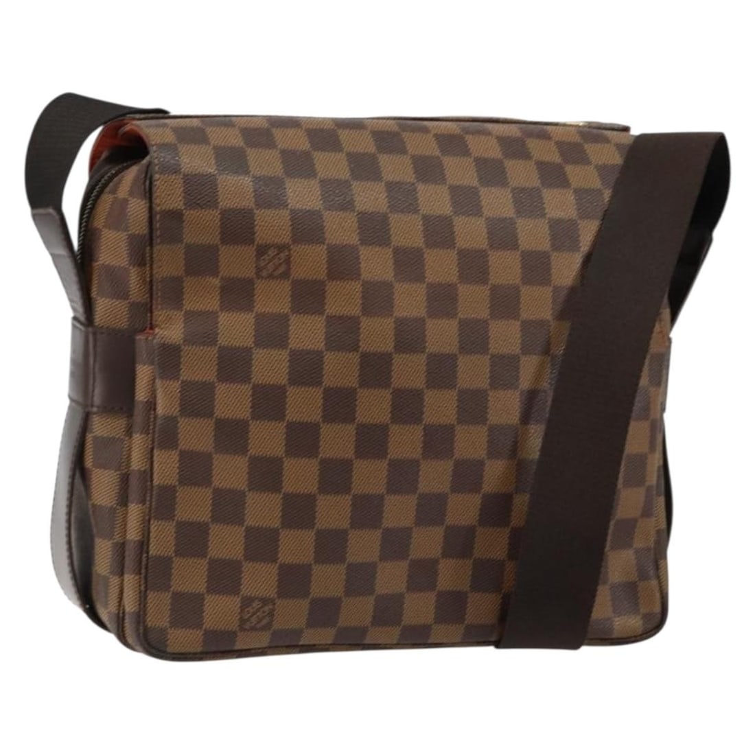 Naviglio Brown Shoulder Bag by Louis Vuitton: Naviglio Brown Shoulder Bag by Louis Vuitton This pre-owned Louis Vuitton Naviglio shoulder bag features a classic brown design and is crafted for female users. The bag displays signs of wear, includi