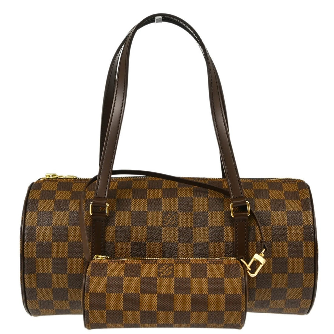Louis Vuitton Papillon 30 Handbag Damier Canvas Leather Brown N51303: Louis Vuitton Papillon 30 Handbag Damier Canvas Leather Brown N51303 This Louis Vuitton Damier Papillon 30 handbag is a stylish accessory perfect for casual occasions. It features a distinctive check
