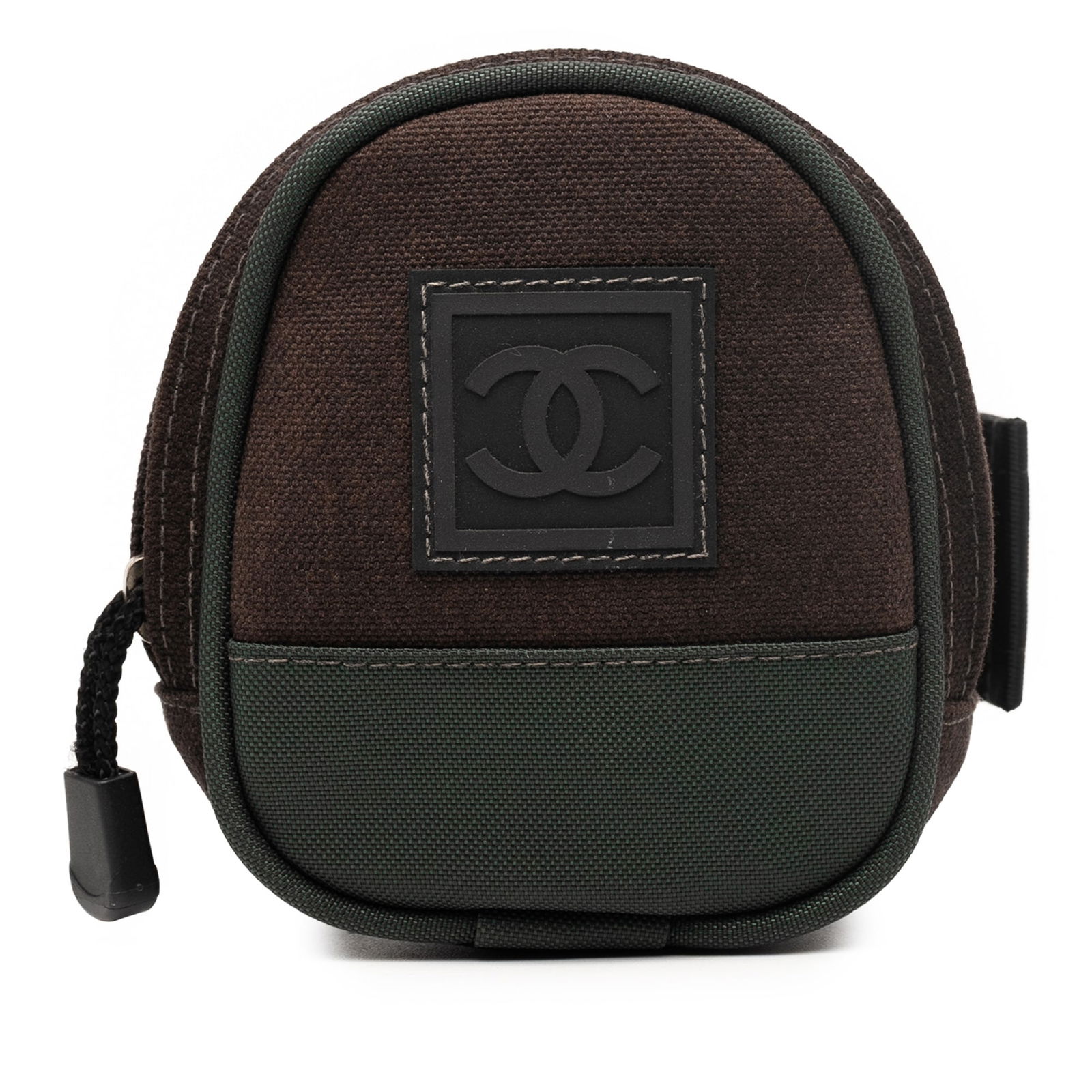 Chanel CC Sports Line Brown Canvas Nylon Arm Pouch: Chanel CC Sports Line Brown Canvas Nylon Arm Pouch The Chanel CC Sports Line Arm Pouch is a stylish and functional accessory crafted from durable canvas and nylon. It features an adjustable flat strap