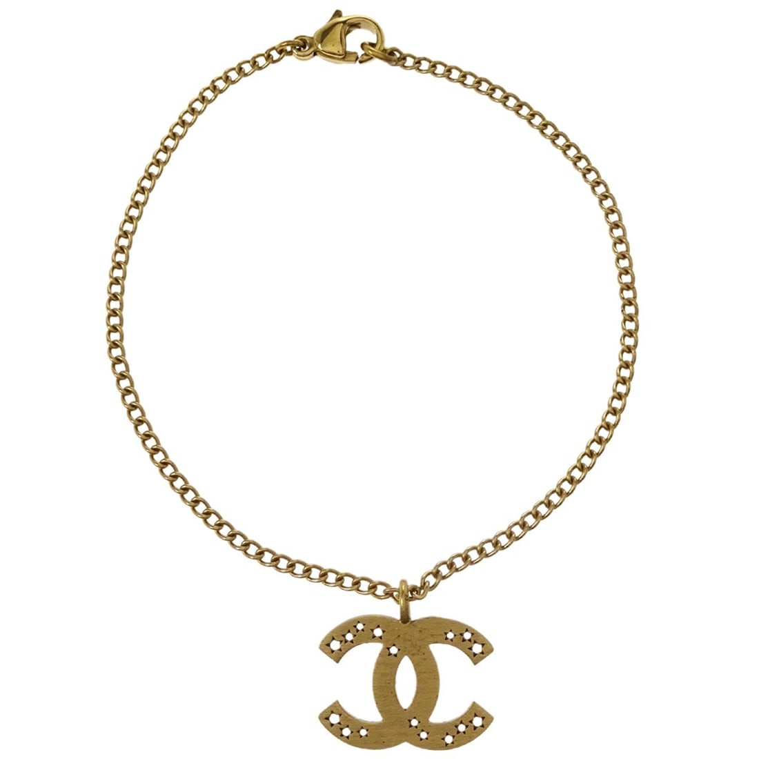 Chanel Star Motif CC Gold Tone Bracelet (1 of 1)