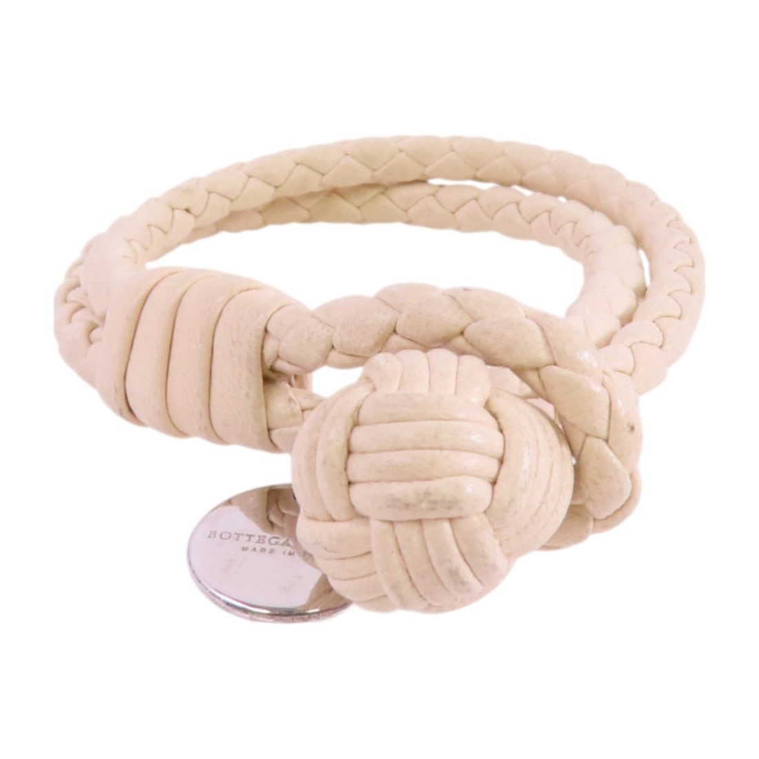 Bottega Veneta Intrecciato Beige Lambskin Leather Bracelet Bangle (1 of 14)