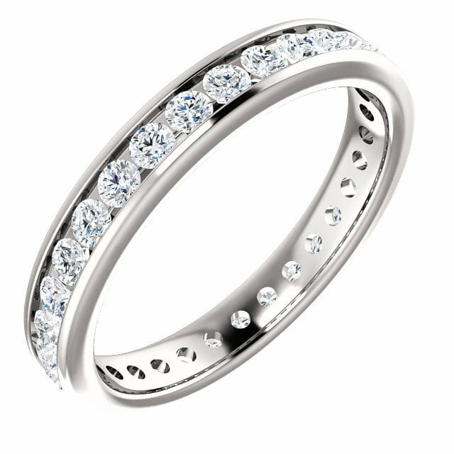 14K White Gold 1.12 CTW Diamond Anniversary Band by Rachel Koen: 14K White Gold 1.12 CTW Diamond Anniversary Band by Rachel Koen This exquisite 14K White Gold Anniversary Band is a stunning choice for celebrating love. Crafted with a total carat weight of 1.12 CTW,
