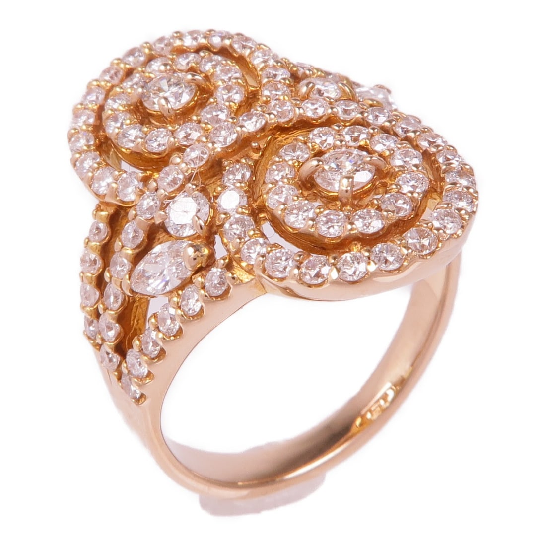 Elegant 18K Pink Gold Diamond Ring Size 6.25 Jewelry: Elegant 18K Pink Gold Diamond Ring Size 6.25 Jewelry This exquisite diamond ring is crafted from 18K pink gold, showcasing a stunning clear diamond as its centerpiece. Designed in a regular size of 6.