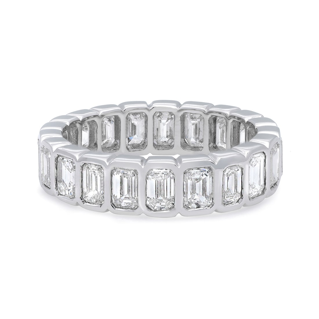 Rachel Koen 3.12ct Emerald Cut Diamond Eternity Band Ring 14K White Gold (1 of 3)