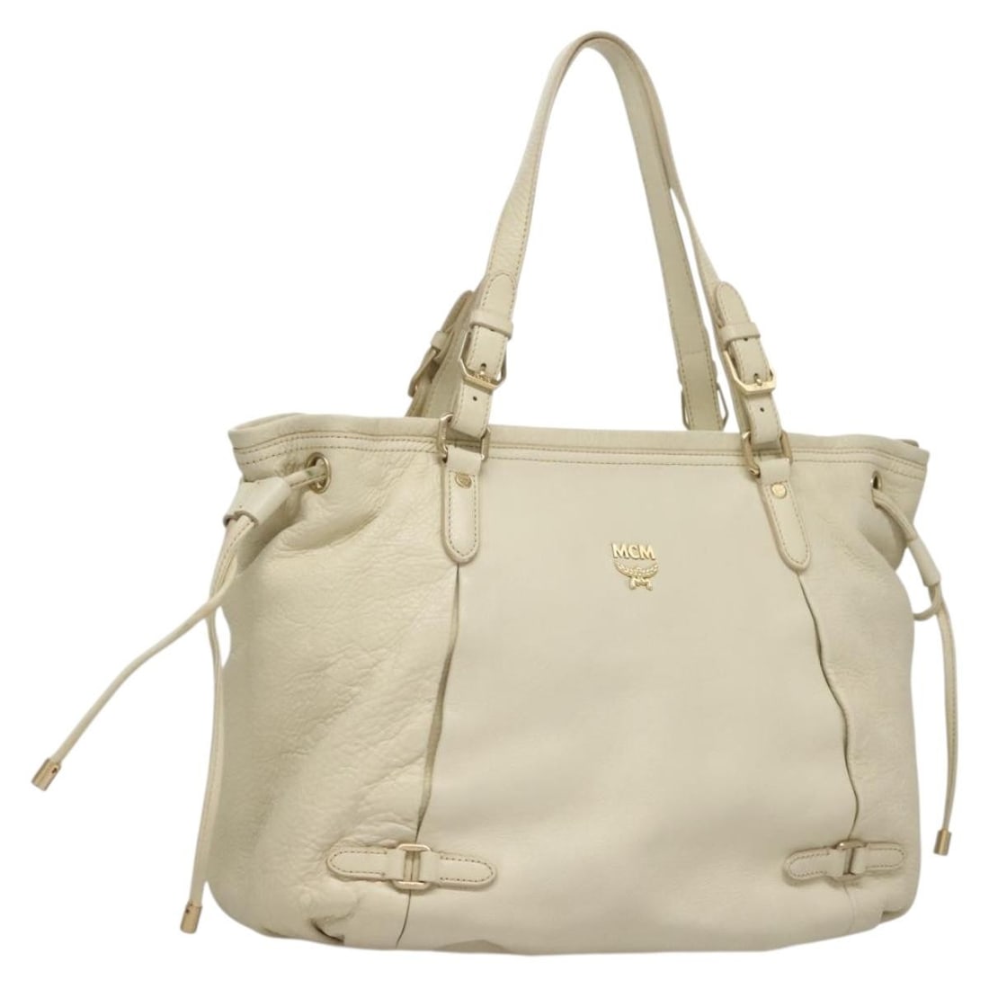 White MCM Vintage Tote Bag with Top Handles (1 of 1)