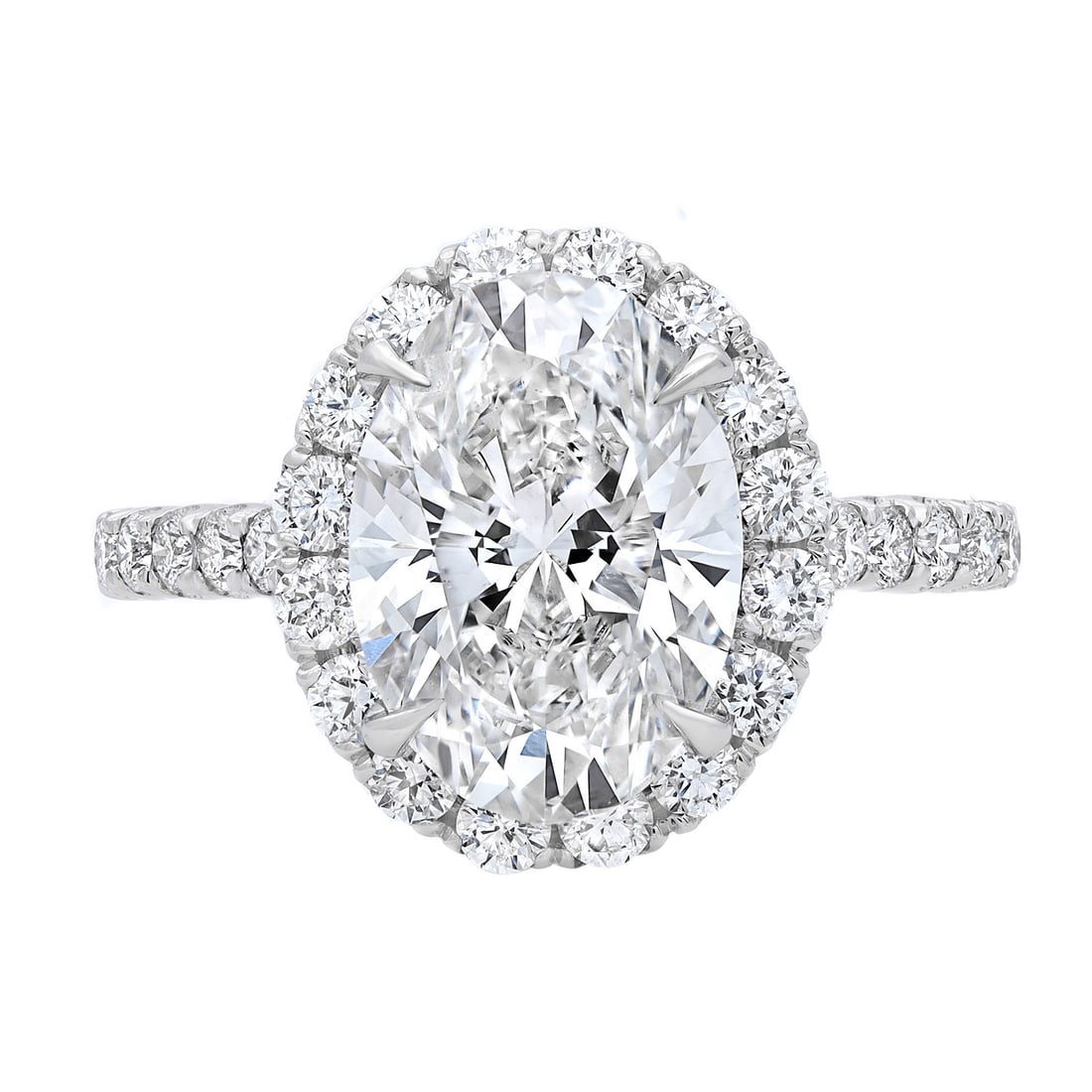 Rachel Koen 3.11Ct Oval Lab Grown Diamond Engagement Ring 18K White Gold IGI Certified (1 of 8)