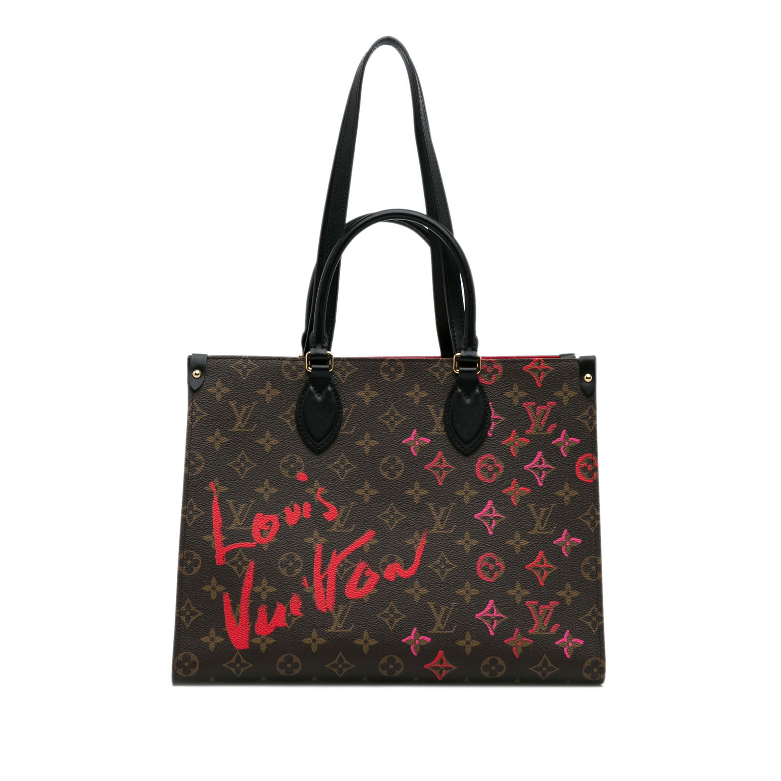 Louis Vuitton Limited Edition Monogram Fall In Love OntheGo Tote MM Canvas Bag: Louis Vuitton Limited Edition Monogram Fall In Love OntheGo Tote MM Canvas Bag This Limited Edition Monogram Fall In Love OntheGo Tote MM showcases a chic printed monogram canvas body perfect for styl
