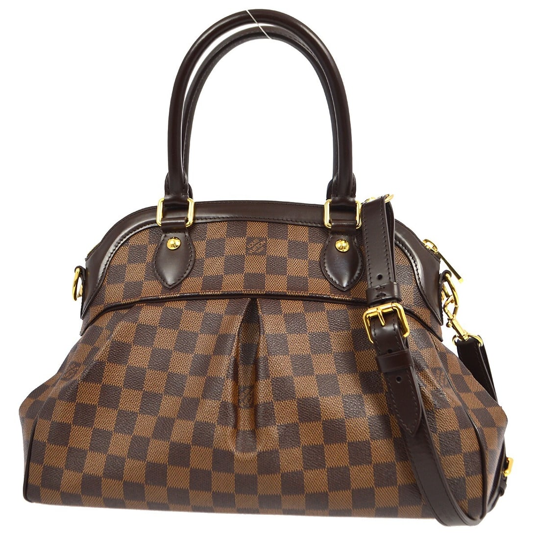 Louis Vuitton Damier Trevi PM 2way Handbag N51997 Brown Canvas: Louis Vuitton Damier Trevi PM 2way Handbag N51997 Brown Canvas This Louis Vuitton Damier Trevi PM 2way Shoulder Handbag is a stylish and versatile accessory perfect for casual occasions. Crafted from