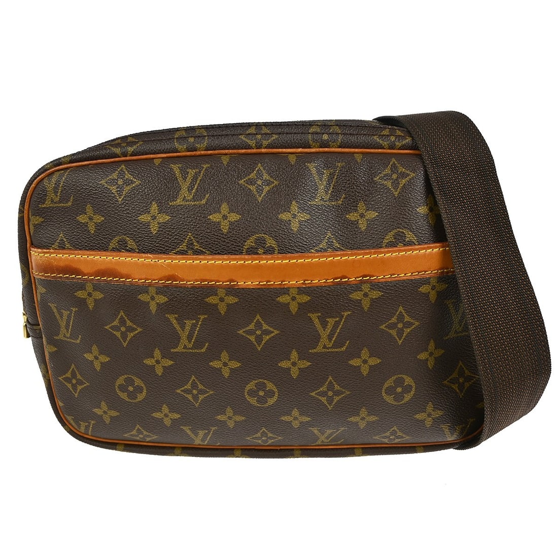 Louis Vuitton Monogram Reporter PM Shoulder Bag M45254 Brown Canvas (1 of 7)