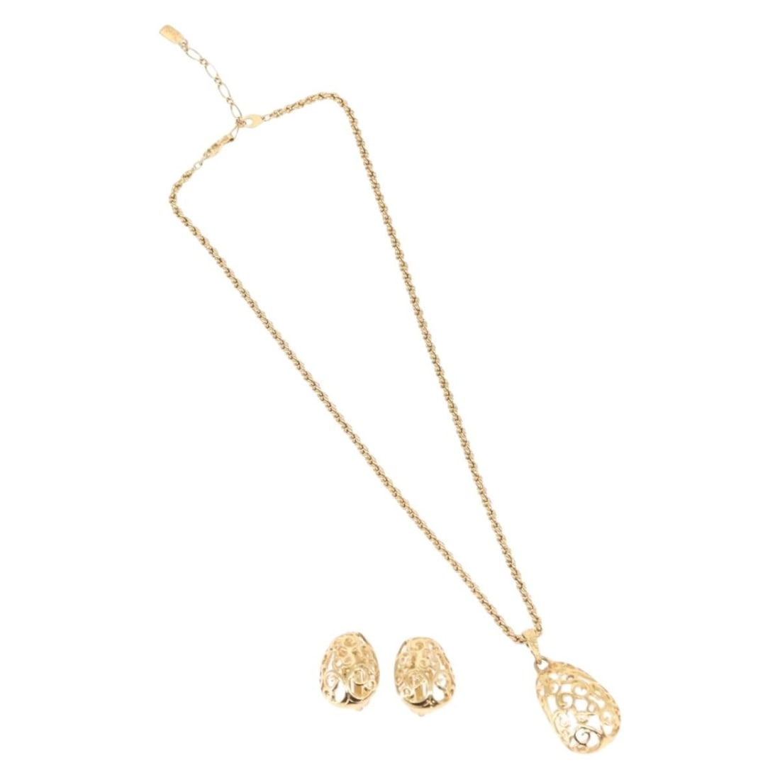 SAINT LAURENT Gold Metal Necklace Set of 2 Authentic (1 of 15)