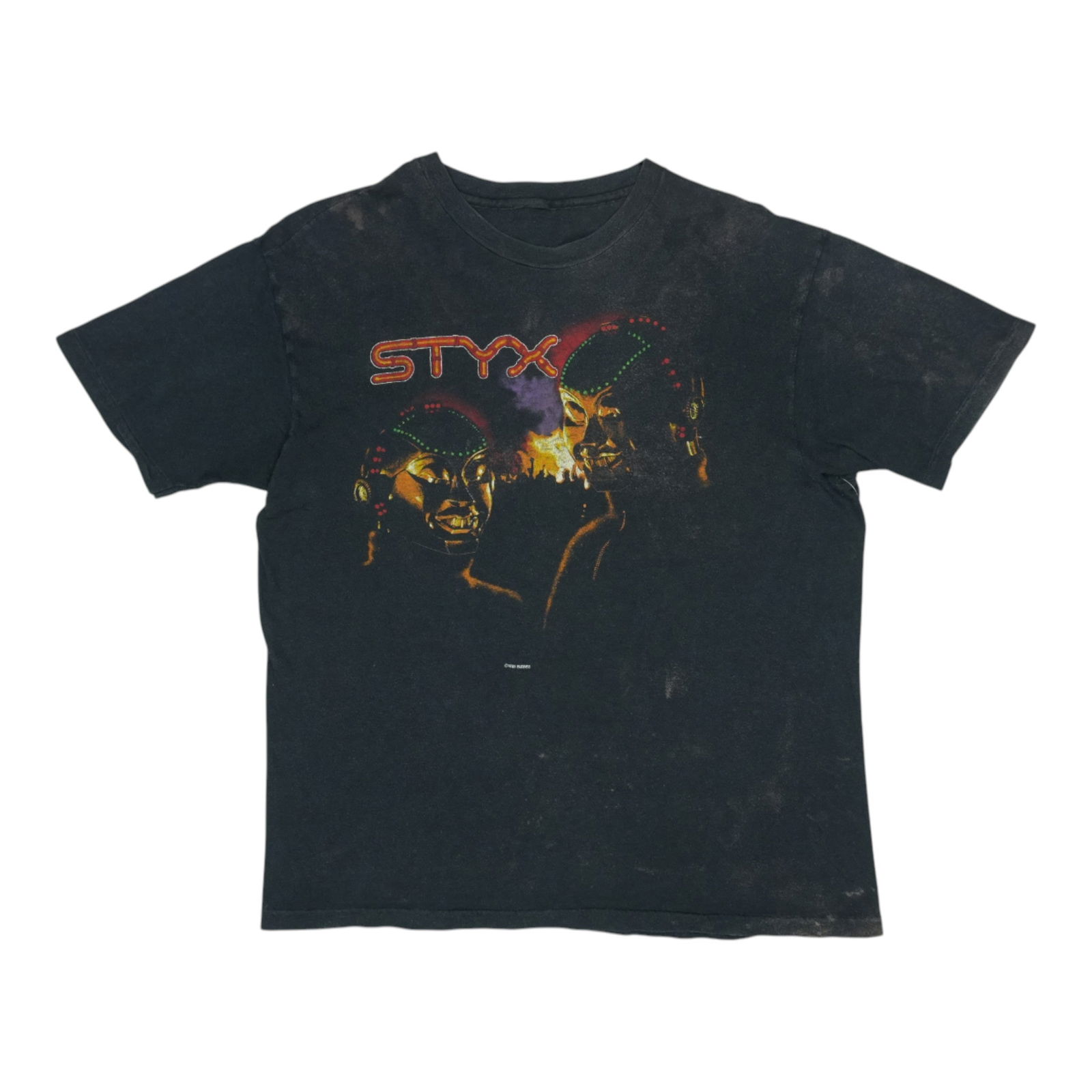 Vintage 1983 Styx Dr Roboto Black Cotton Shirt: Vintage 1983 Styx Dr Roboto Black Cotton Shirt This original vintage 1983 Styx Dr Roboto shirt is a unique find for any fan of the band. Made from 100% cotton, this black shirt features a classic desi