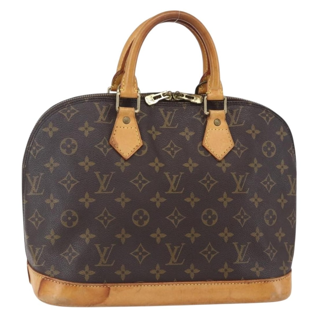 Pre-Owned Monogram Alma Brown Purse by Louis Vuitton: Pre-Owned Monogram Alma Brown Purse by Louis Vuitton This pre-owned Louis Vuitton Monogram Alma handbag features the classic brown monogram canvas and is designed for female use. The bag is in good co