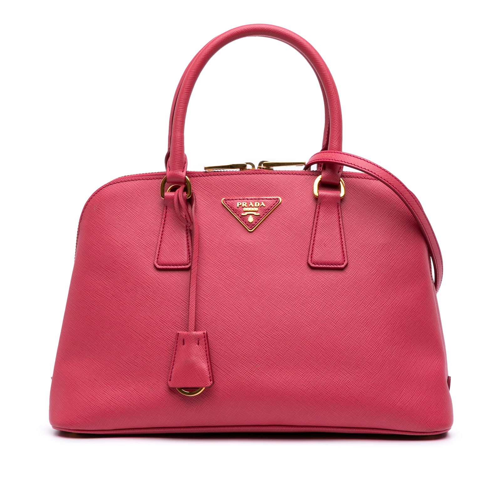 Prada Medium Saffiano Lux Promenade Satchel Pink Leather: Prada Medium Saffiano Lux Promenade Satchel Pink Leather Introducing the Prada Medium Saffiano Lux Promenade Satchel, a stylish and sophisticated accessory crafted from luxurious saffiano leather. Thi