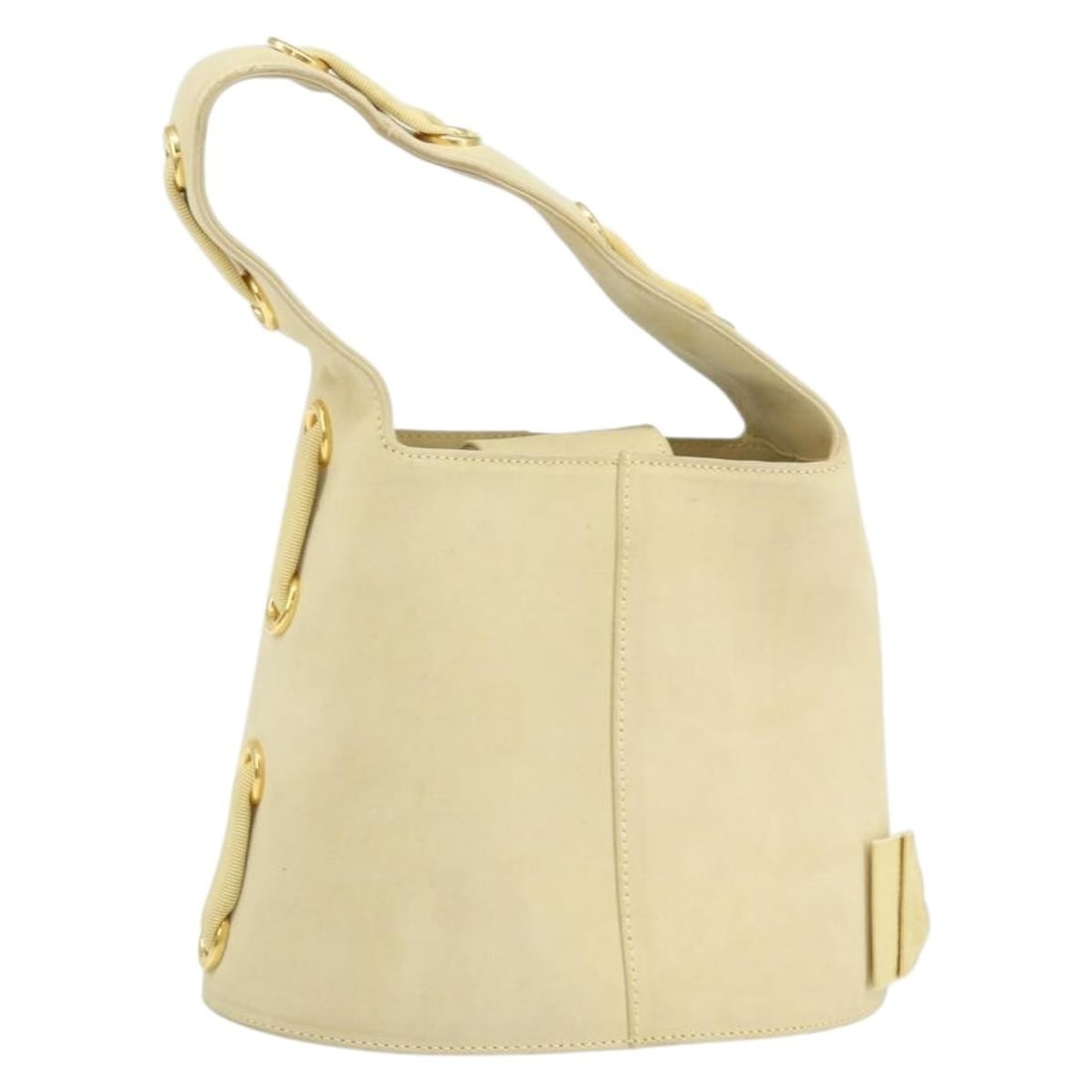 Vala Shoulder Bag by Salvatore Ferragamo in Gold Tone: Vala Shoulder Bag by Salvatore Ferragamo in Gold Tone This pre-owned Salvatore Ferragamo Vala handbag is designed for women and crafted in a gold tone. It is in good condition with visible signs of us