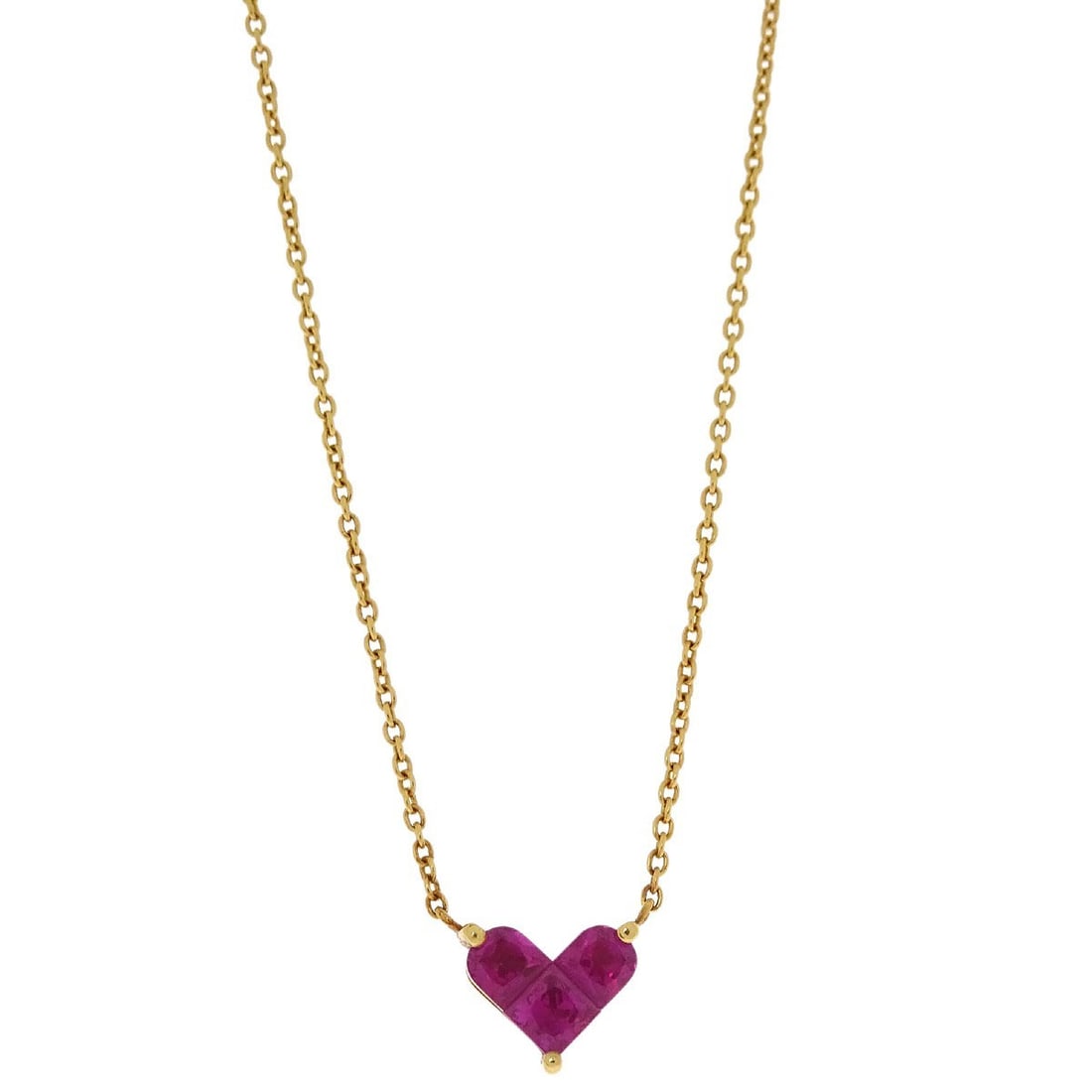 STAR JEWELRY 18K Gold Pendant Necklace with Ruby Charm (1 of 4)