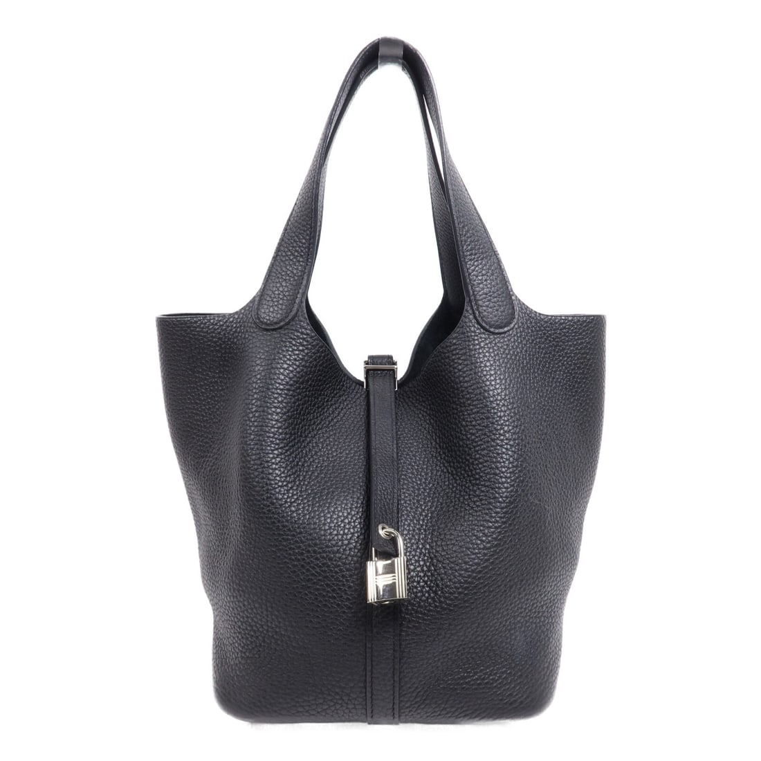 HERMES Picotin MM Handbag Black Clemence Leather PHW (1 of 16)