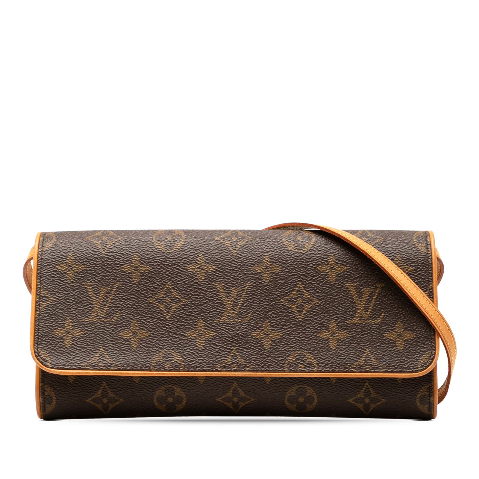 Louis Vuitton Monogram Pochette Twin GM Brown Bag with Vachetta Trim (1 of 7)