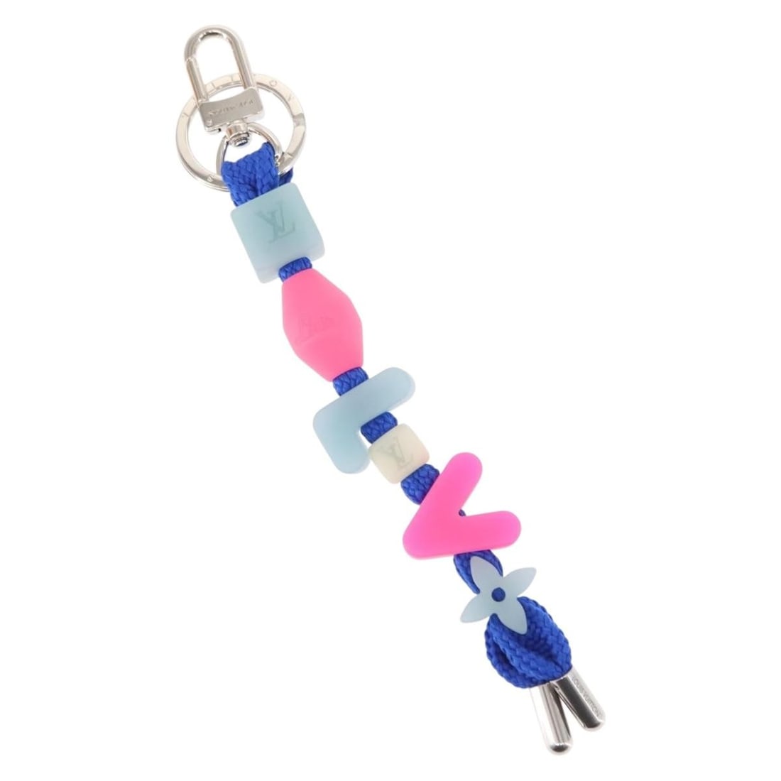 Louis Vuitton Porte Cles LV Play Key Holder Rubber Blue Pink MP3458 Auth (1 of 10)