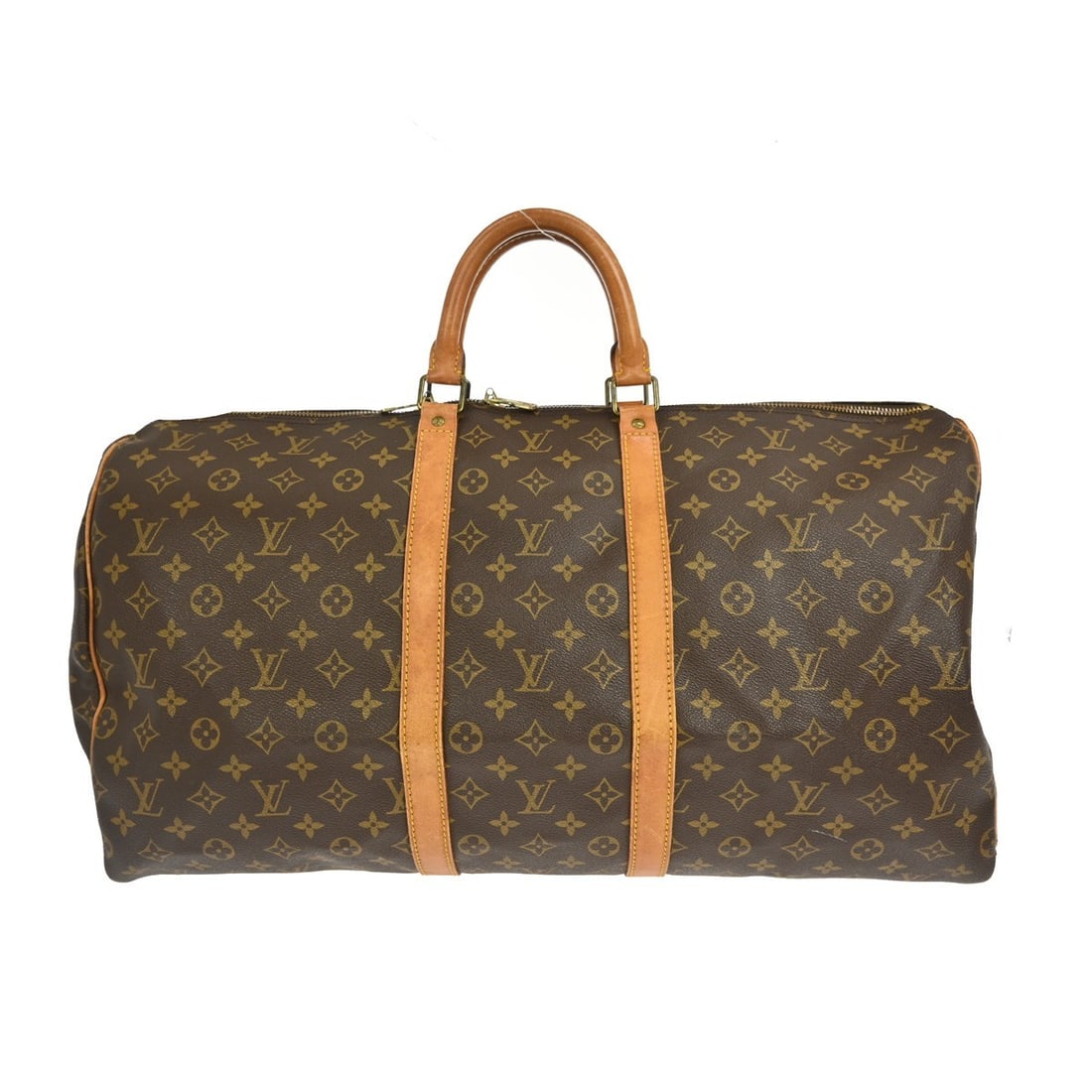 Keepall 55 Travel Handbag by Louis Vuitton in Brown Leather (1 of 1)