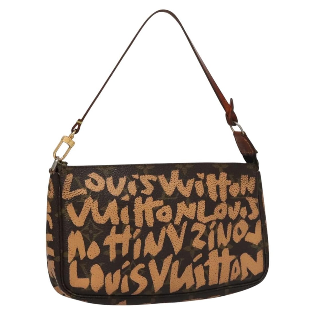 Pochette Accessoires Monogram Graffiti Orange Handbag by Louis Vuitton: Pochette Accessoires Monogram Graffiti Orange Handbag by Louis Vuitton This pre-owned Louis Vuitton Monogram Graffiti Pochette Accessoires comes in orange and is designed for female users. The bag sho