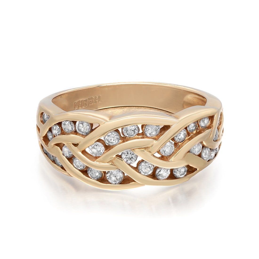 Rachel Koen 1.05CT Round Diamond Band Ring 14K Yellow Gold Unworn: Rachel Koen 1.05CT Round Diamond Band Ring 14K Yellow Gold Unworn This stunning band ring features a beautiful arrangement of round cut diamonds set in a channel within a luxurious 14K yellow gold ban