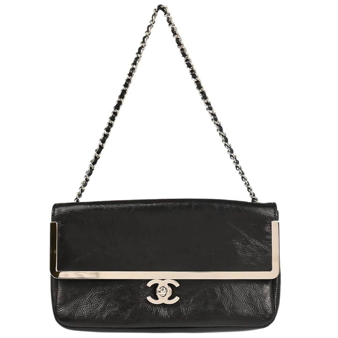Chanel Classic Flap Black Patent Leather Shoulder Bag: Chanel Classic Flap Black Patent Leather Shoulder Bag Chanel Black Patent Leather Shoulder Bag is a stylish and sophisticated accessory. This medium-sized shoulder bag features a classic turn lock clo