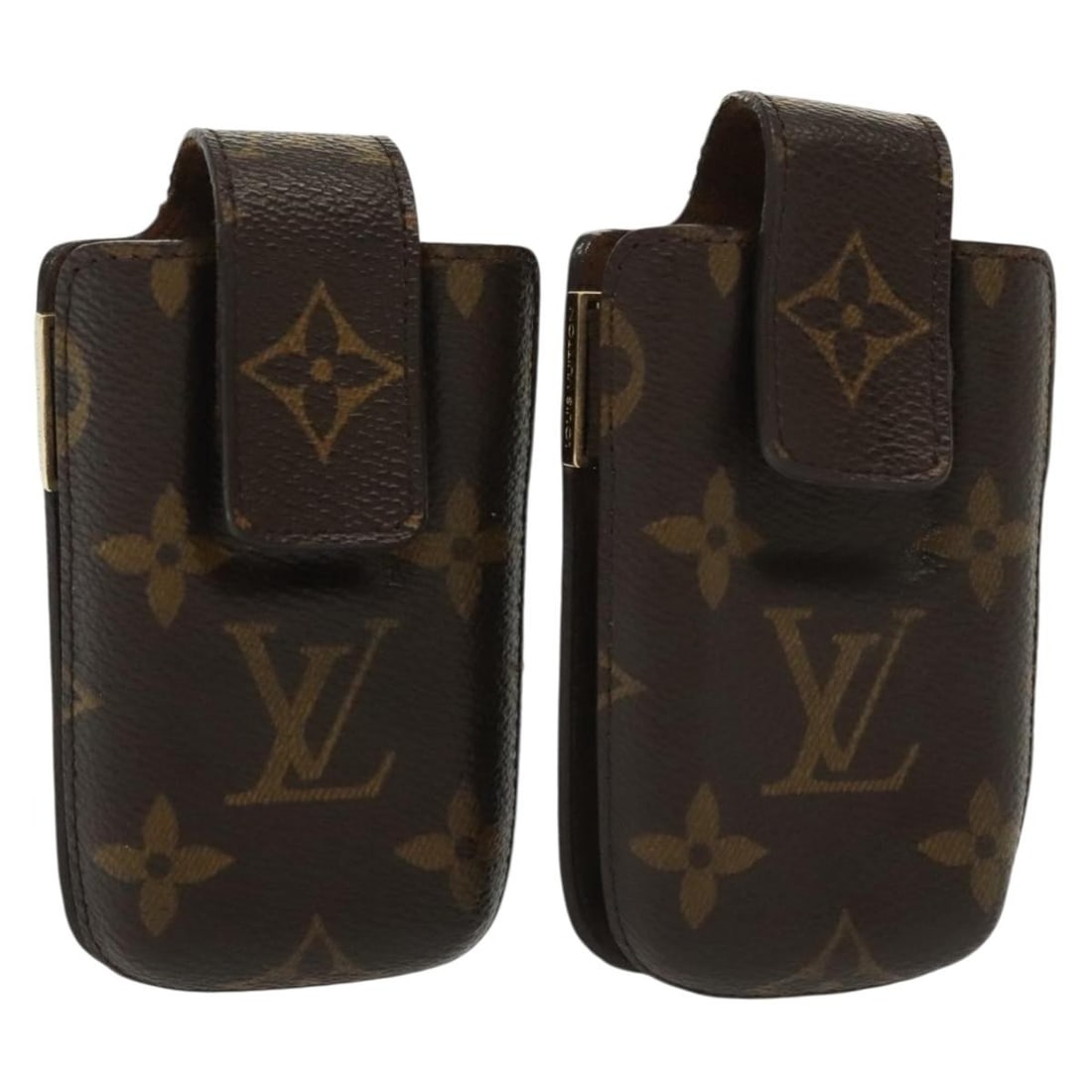 Louis Vuitton M63064 Monogram Canvas Phone Case Set of 2: Louis Vuitton M63064 Monogram Canvas Phone Case Set of 2 This LOUIS VUITTON Etui Telephone International Phone Case is a stylish and functional accessory crafted from durable Monogram Canvas. The case