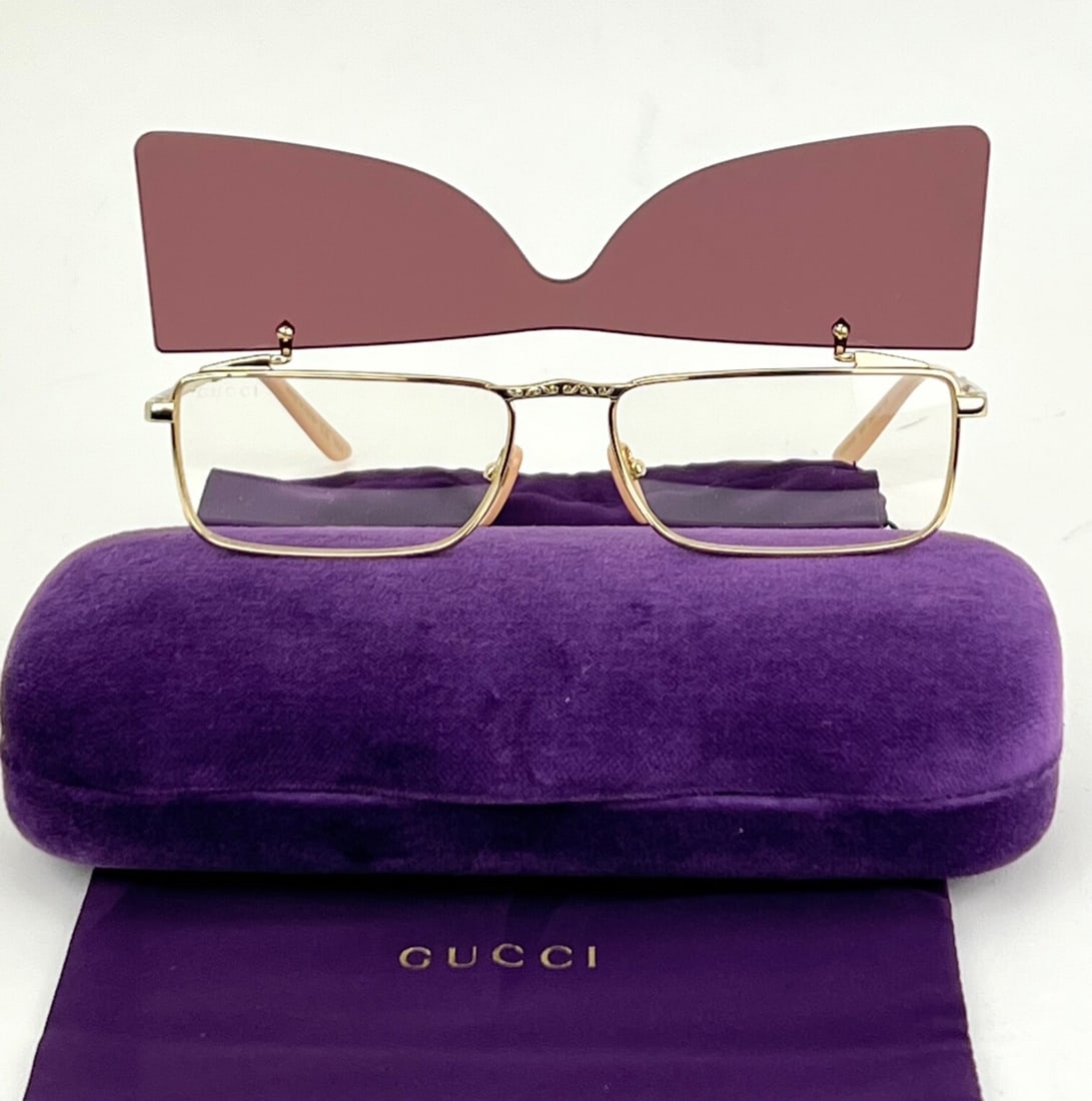 Gucci GG0363S 002 56 Gold Red Flip-Up Sunglasses with UV Protection (1 of 12)