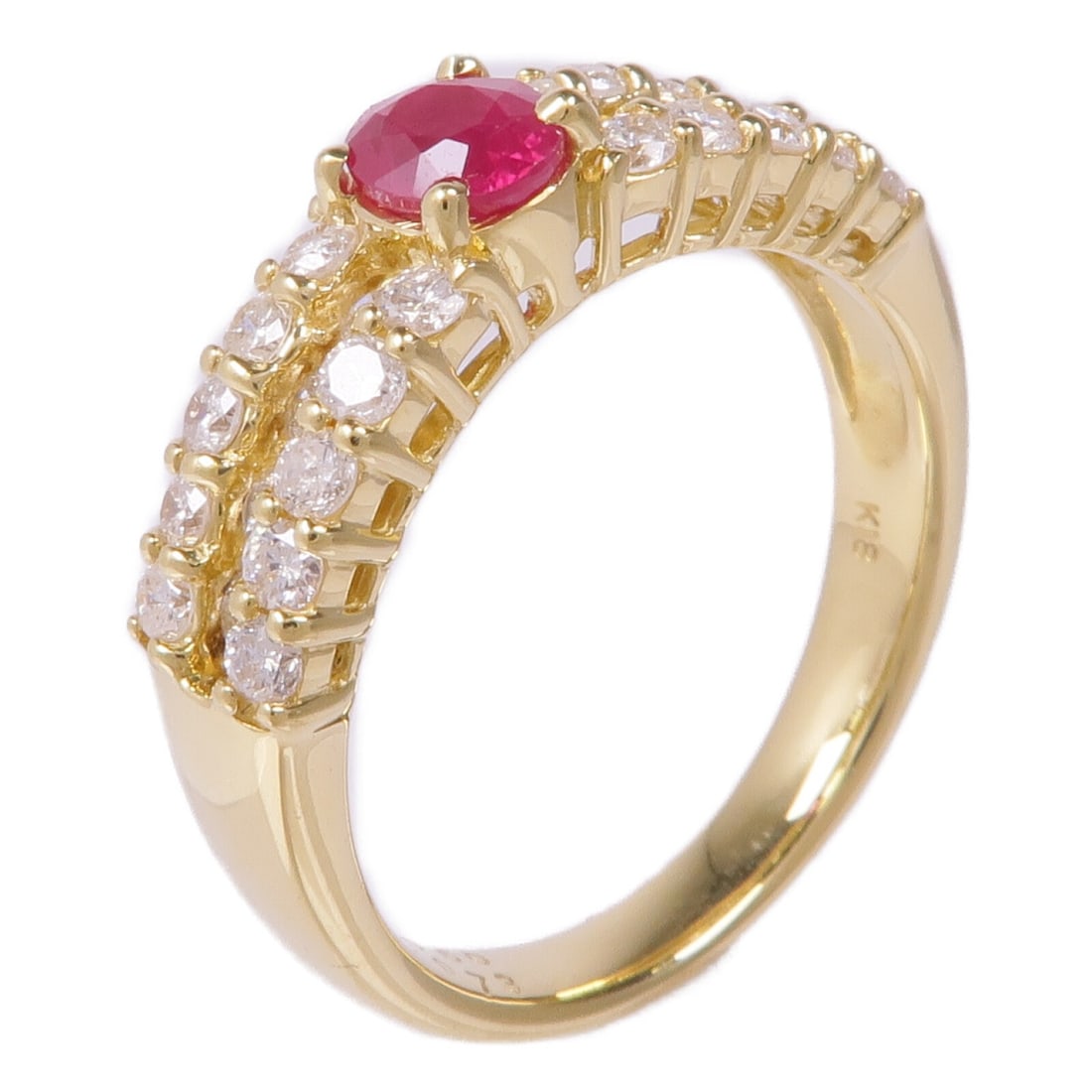 Ruby Diamond Ring in 18K Yellow Gold Size 6.5 (1 of 7)